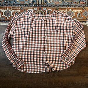 Madewell Meadow Check 100% Brushed Cotton Plaid Poet Blouse Shirt Small
